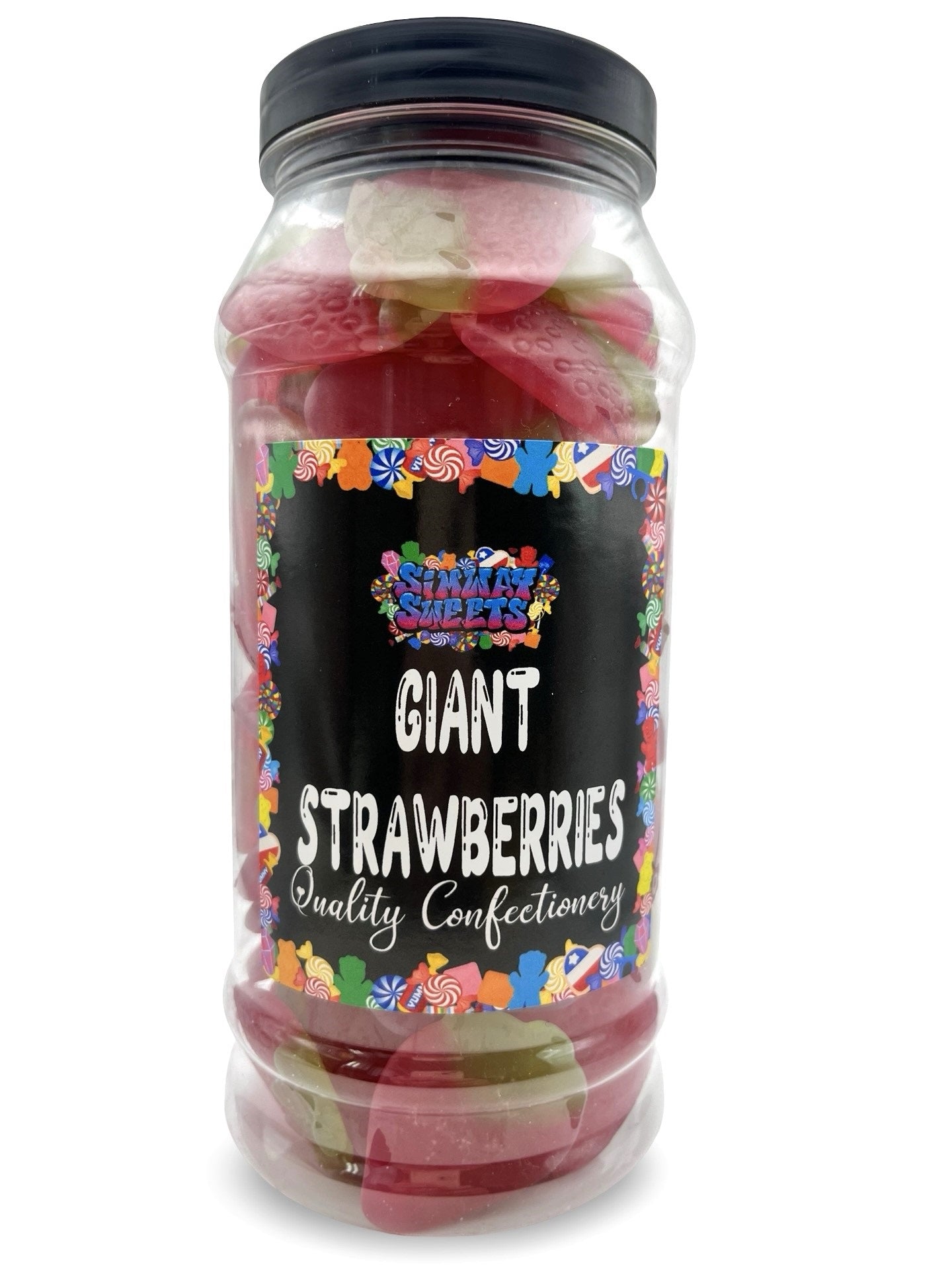 Giant Strawberries Retro Sweets Gift Jar - 775g