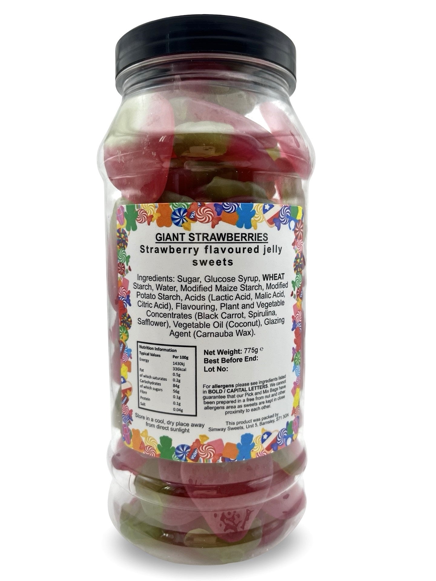 Giant Strawberries Retro Sweets Gift Jar - 775g