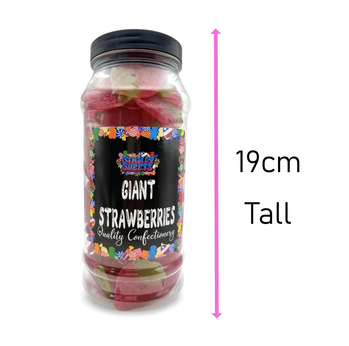 Giant Strawberries Retro Sweets Gift Jar - 775g