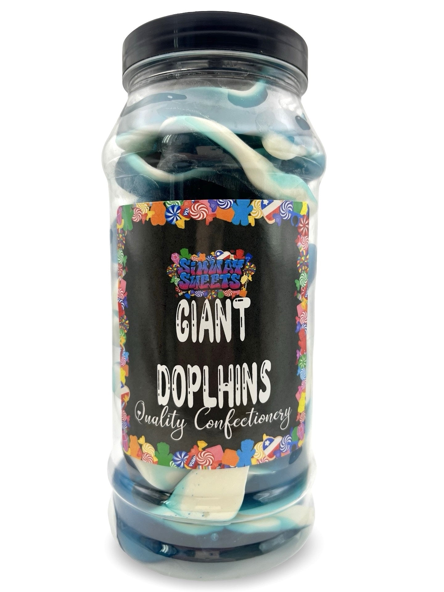 Giant Dolphins Retro Gummy Sweets Gift Jar - 725g