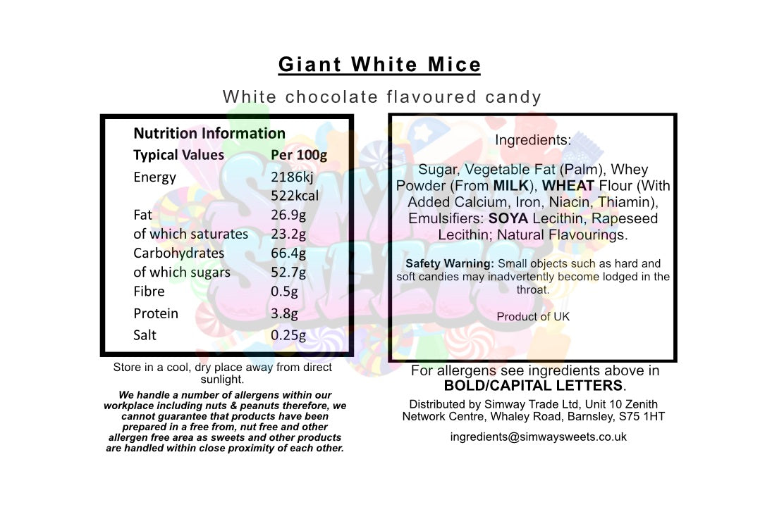 Giant White Chocolate Mice