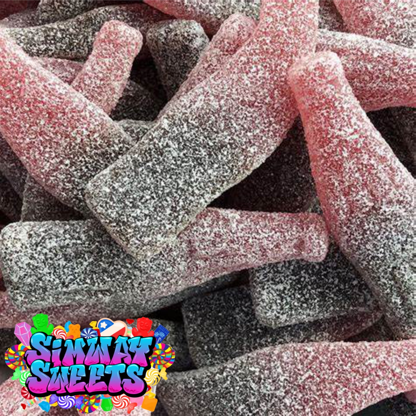 Giant Fizzy Cherry Cola Bottles Retro Sour Gummy Sweets Gift Jar - 680g