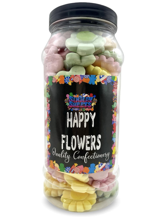 Happy Flowers Gummy Foam Retro Sweets Gift Jar - 505g