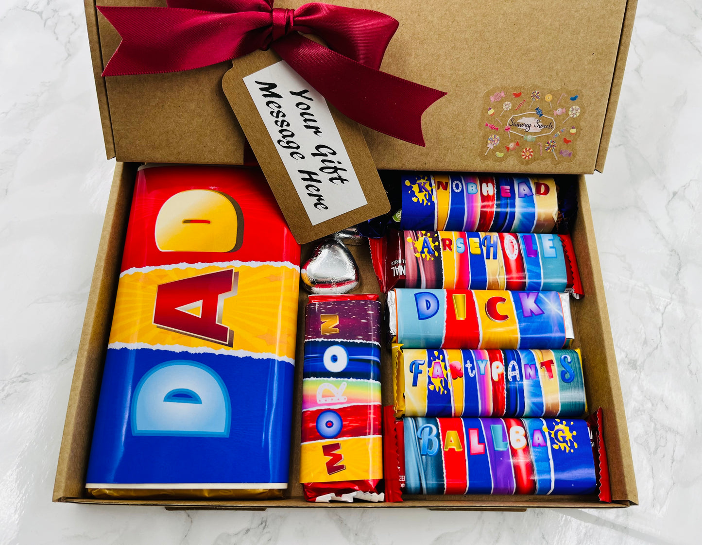 Rude Sweary Fathers Day Novelty Chocolate Wrapper Gift Box - Dad
