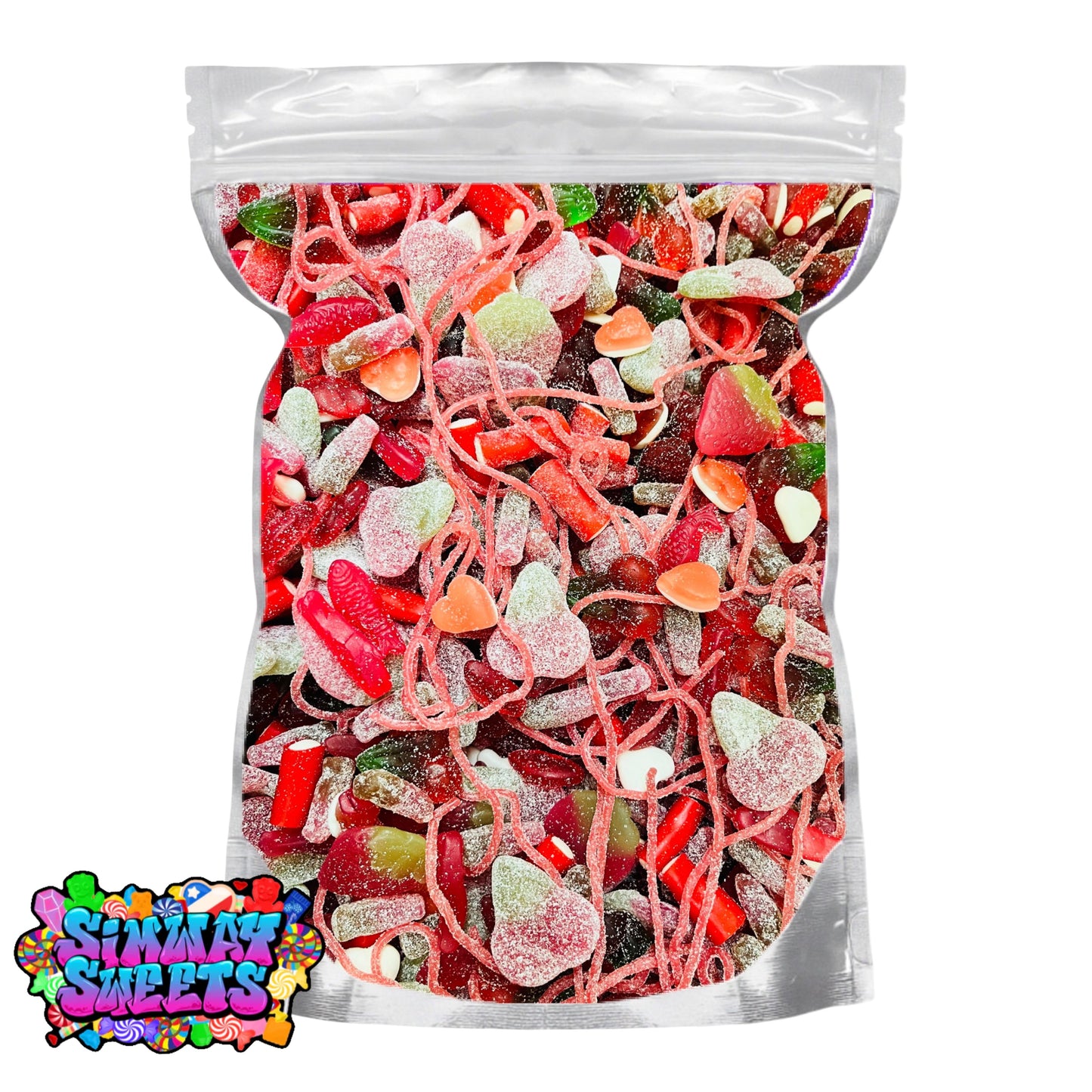 Red Pick & Mix Sweets Selection, Fizzy and Non-Fizzy Gummy Mix