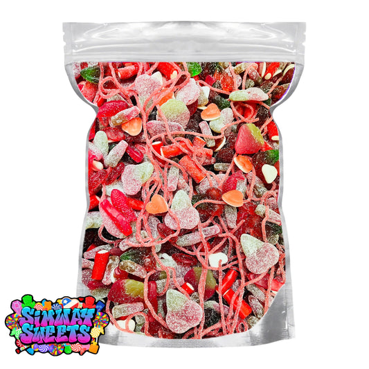Red Pick & Mix Sweets Selection, Fizzy and Non-Fizzy Gummy Mix