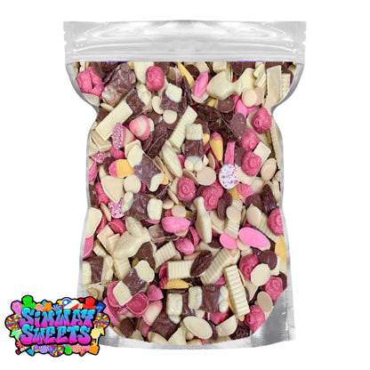 Chocolate Pick & Mix – Assorted Milk, Strawberry & White Chocolate Sweets Bulk Pouch