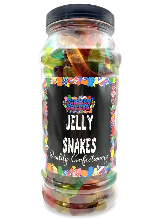Jelly Snakes Sweets Gummy Retro Sweets Gift Jar - 800g