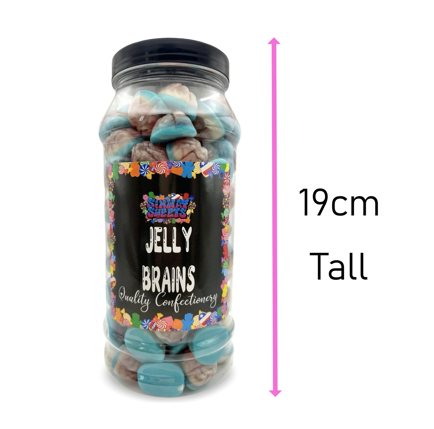 Jelly Brains Jelly Filled Sweets Gummy Retro Sweets Gift Jar - 835g