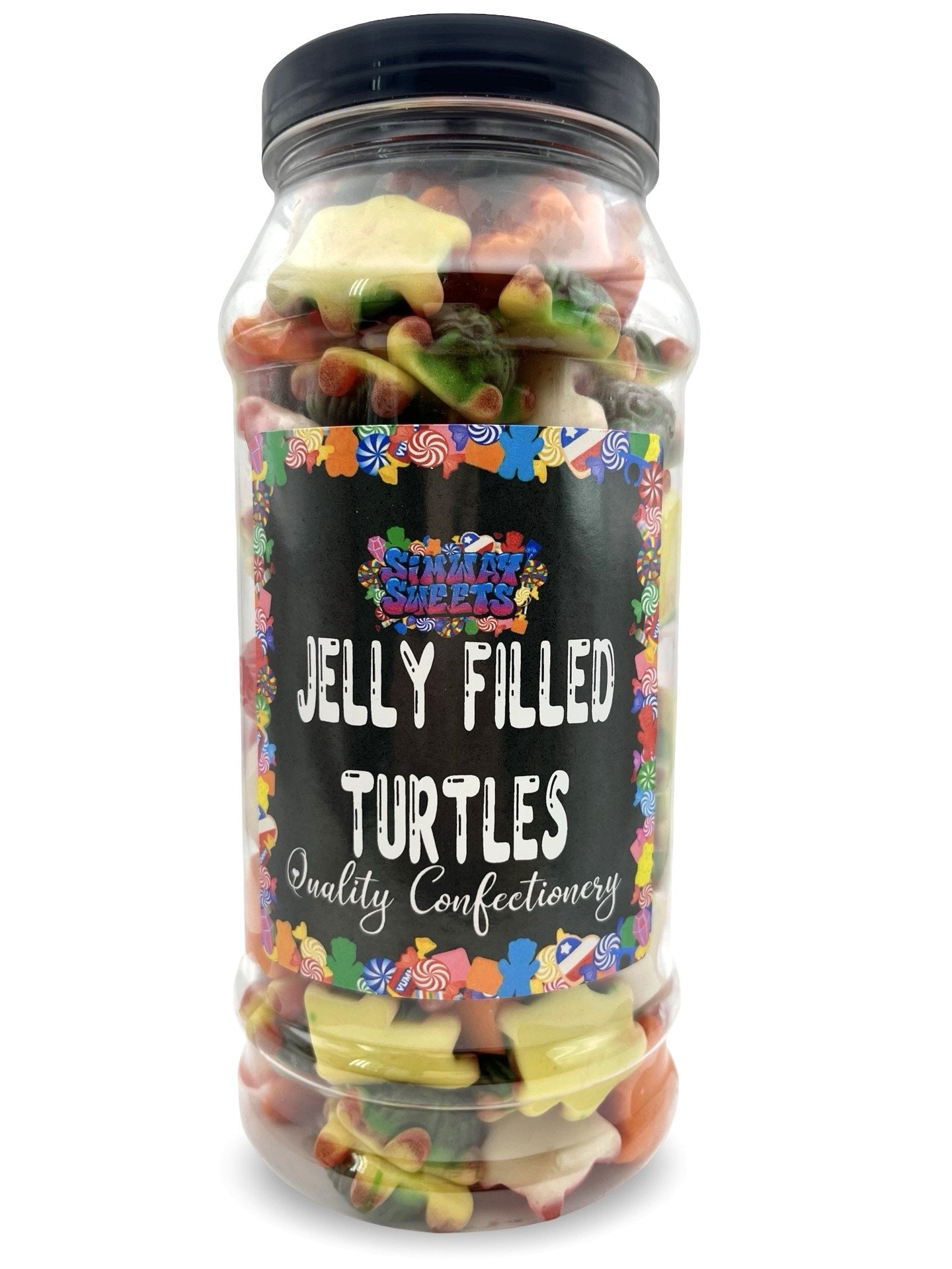 Jelly Filled Turtles Sweets Gummy Retro Sweets Gift Jar - 730g