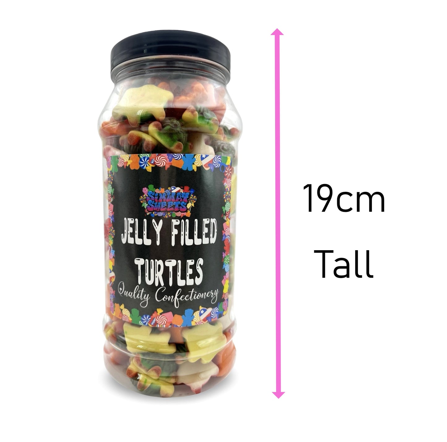 Jelly Filled Turtles Sweets Gummy Retro Sweets Gift Jar - 730g