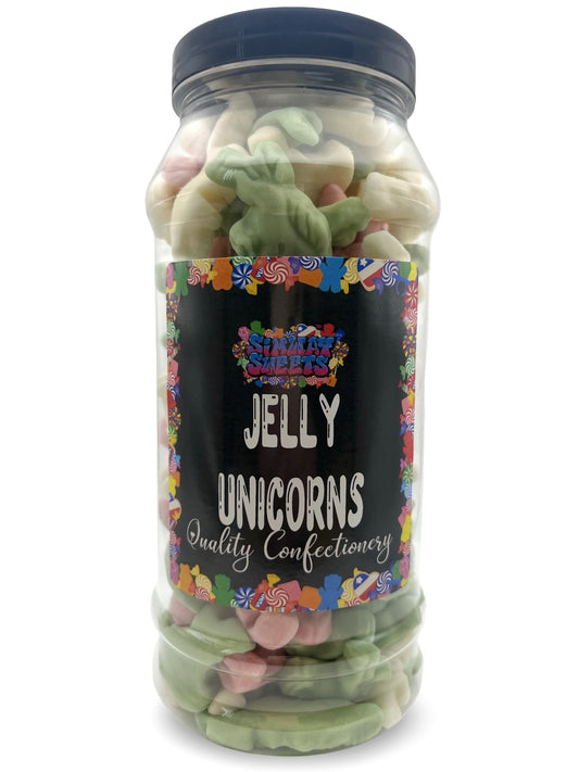 Jelly Unicorns Gummy Retro Sweets Gift Jar - 575g