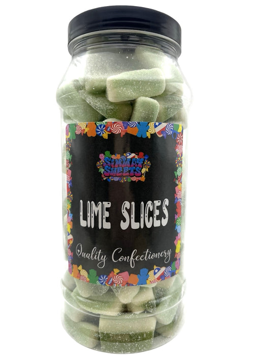 Lime Slices Retro Fizzy Gummy Sweets Gift Jar - 675g