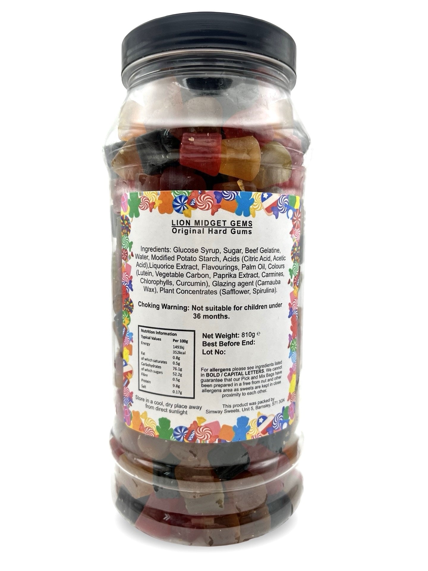 Traditional Lion Midget Gems Retro Sweets Gift Jar - 810g