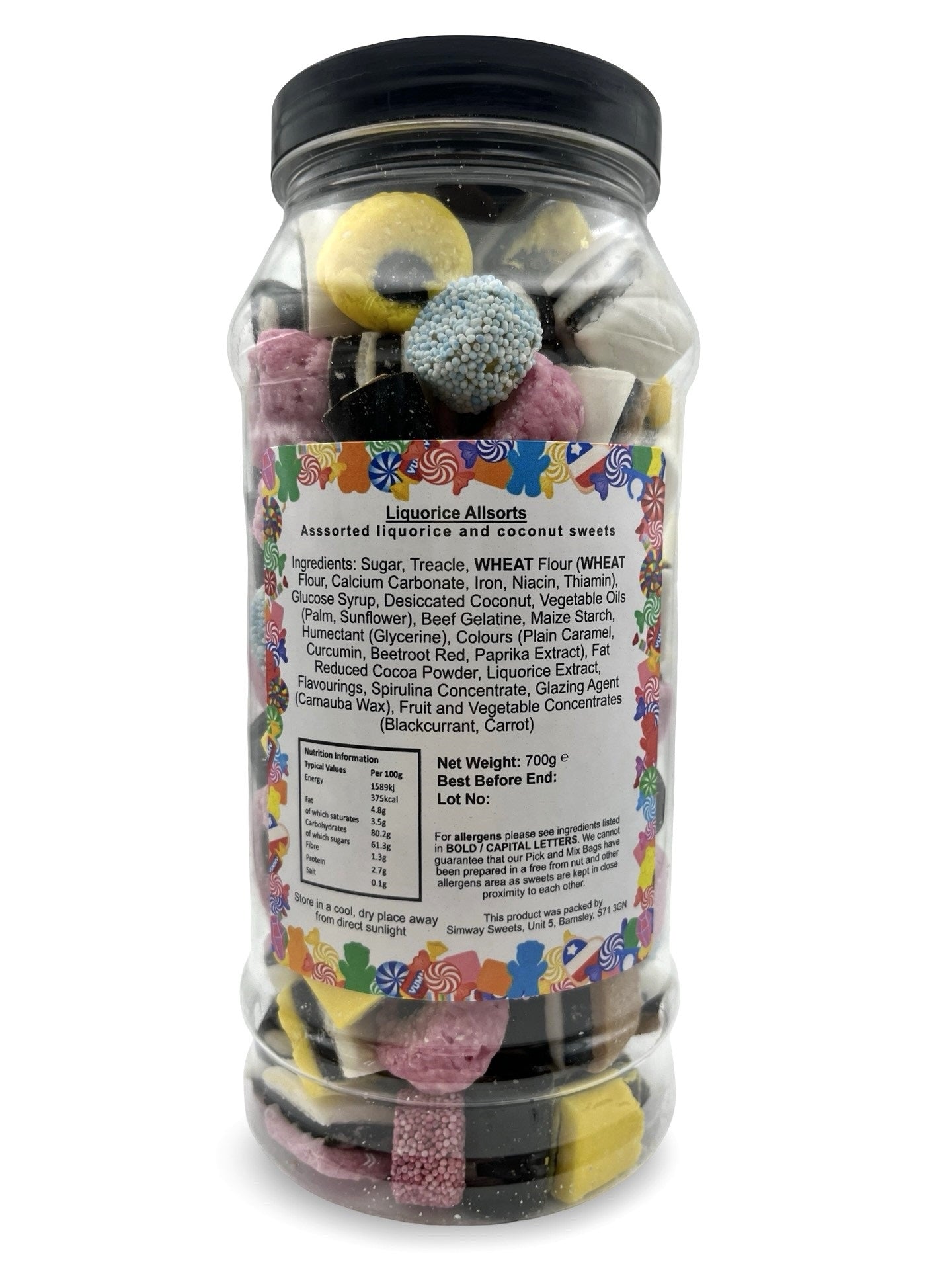 Liquorice Allsorts Sweets Gift Jar - 700g