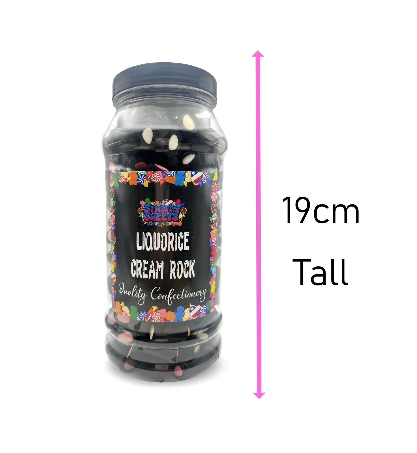 Liquorice Cream Rock Sweets Gift Jar - 740g