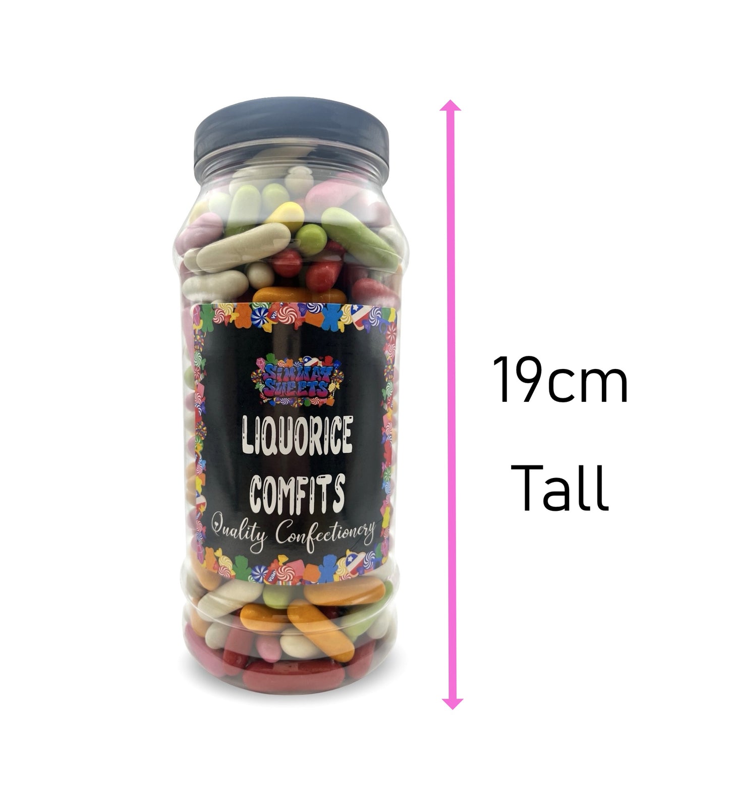 Liquorice Comfit Torpedoes Sweets Gift Jar - 850g