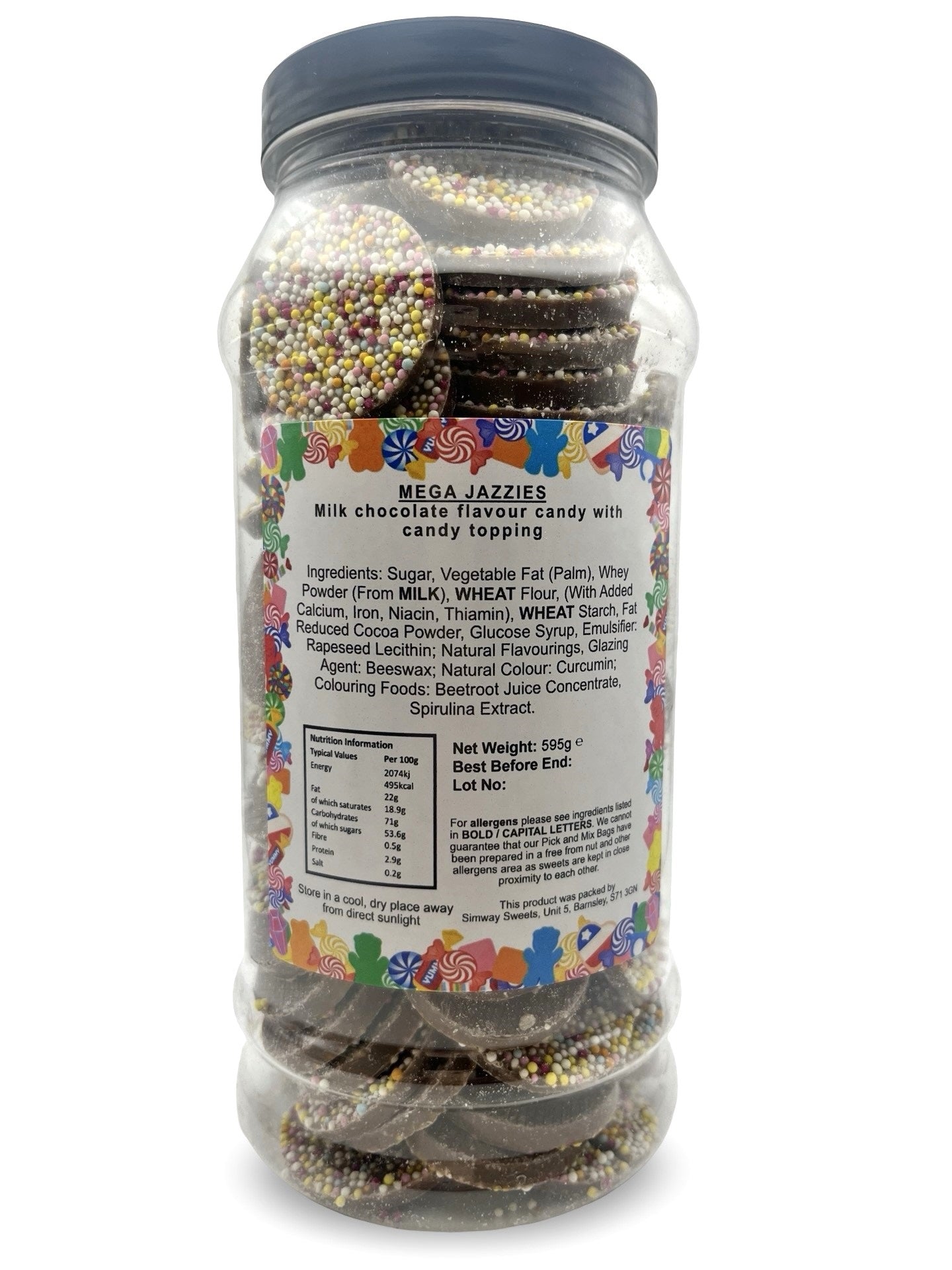 Milk Chocolate Mega Jazzies Retro Sweets Gift Jar - 595g