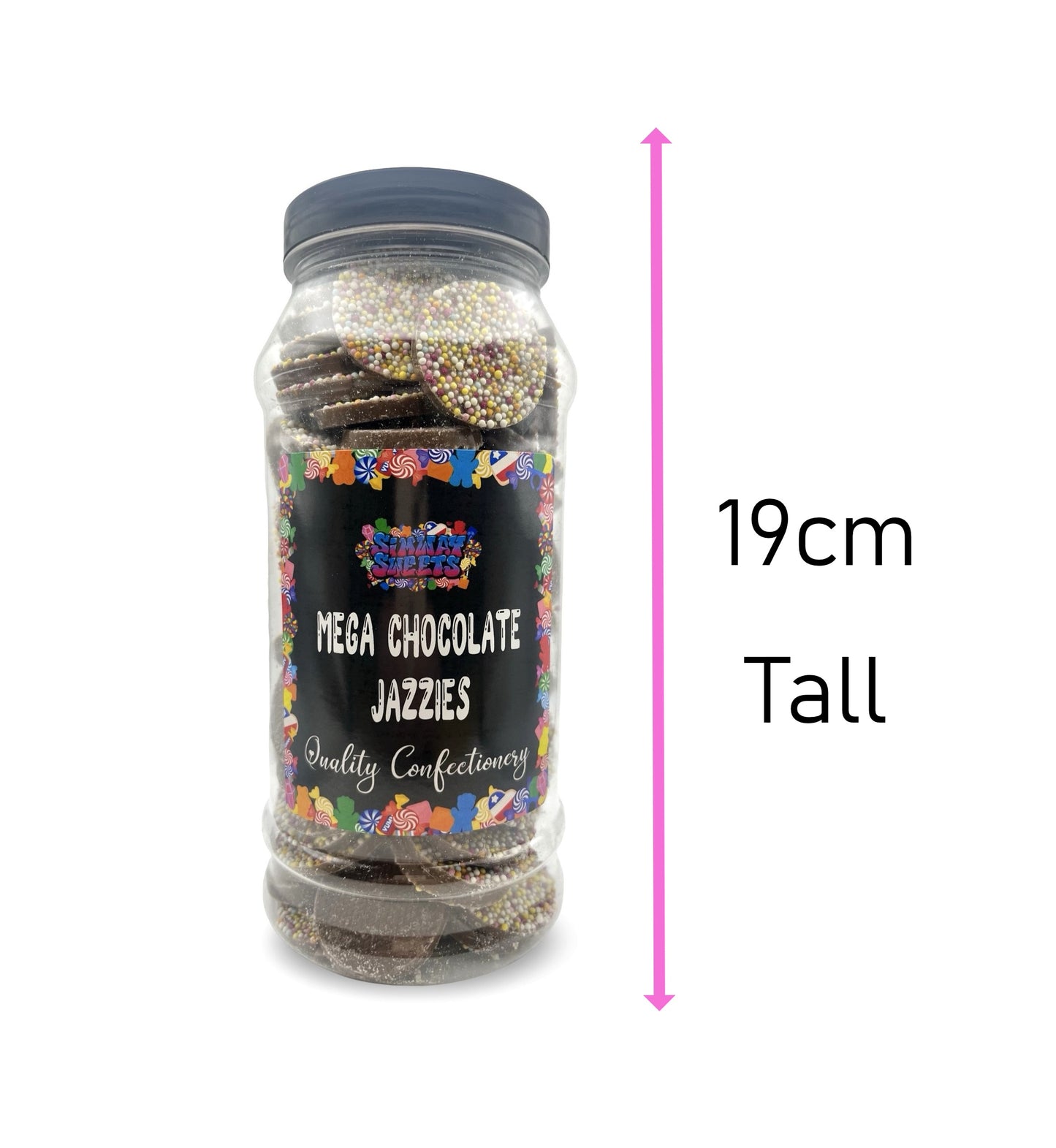 Milk Chocolate Mega Jazzies Retro Sweets Gift Jar - 595g