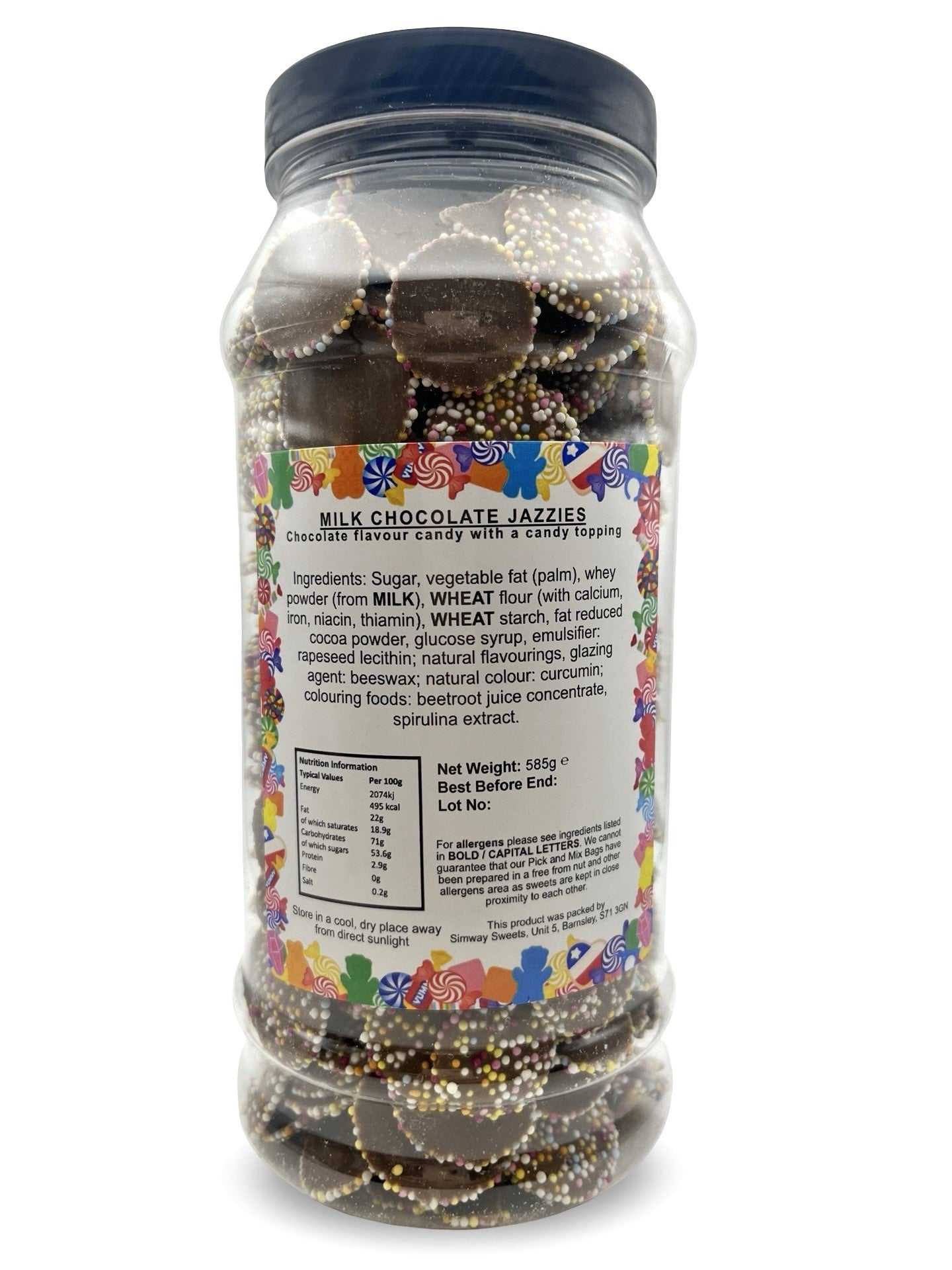 Milk Chocolate Jazzies Jazzles Retro Sweets Gift Jar - 585g