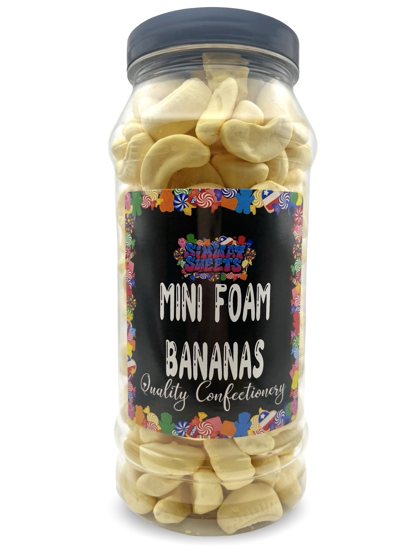 Mini Foam Bananas Retro Sweets Gift Jar - 380g