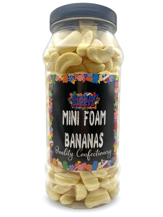 Mini Foam Bananas Retro Sweets Gift Jar - 380g