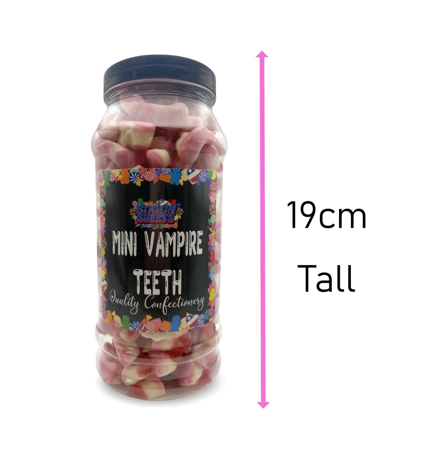 Mini Vampire Fangs Jelly Gummy Retro Sweets Gift Jar - 660g
