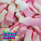 Pink & White Foam Milkshake Bottles Retro Sweets Gift Jar - 470g