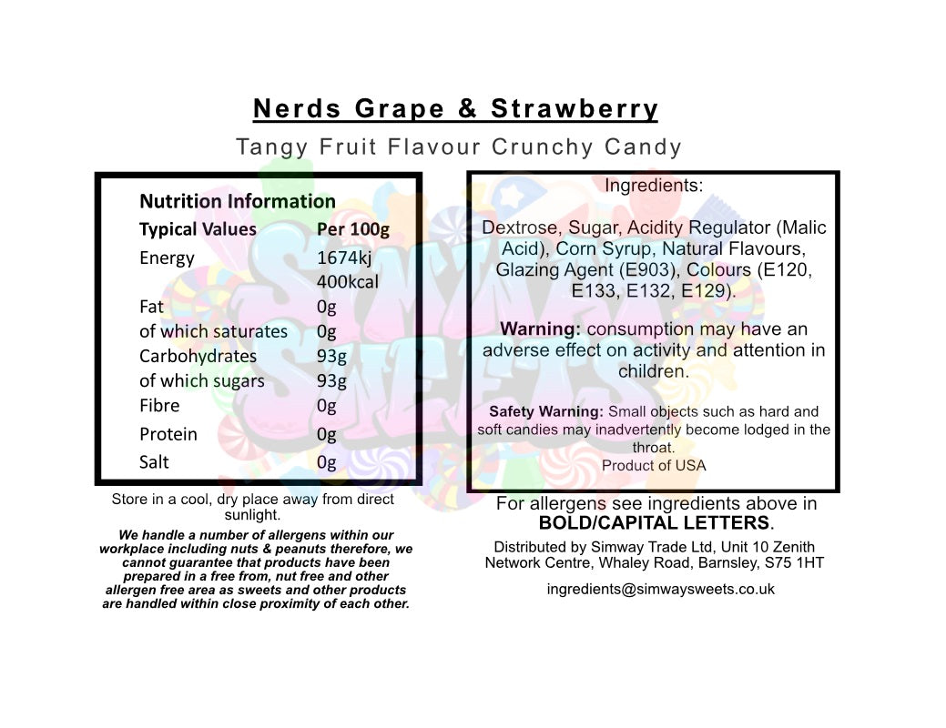 Strawberry & Grape Nerds Theatre 141g