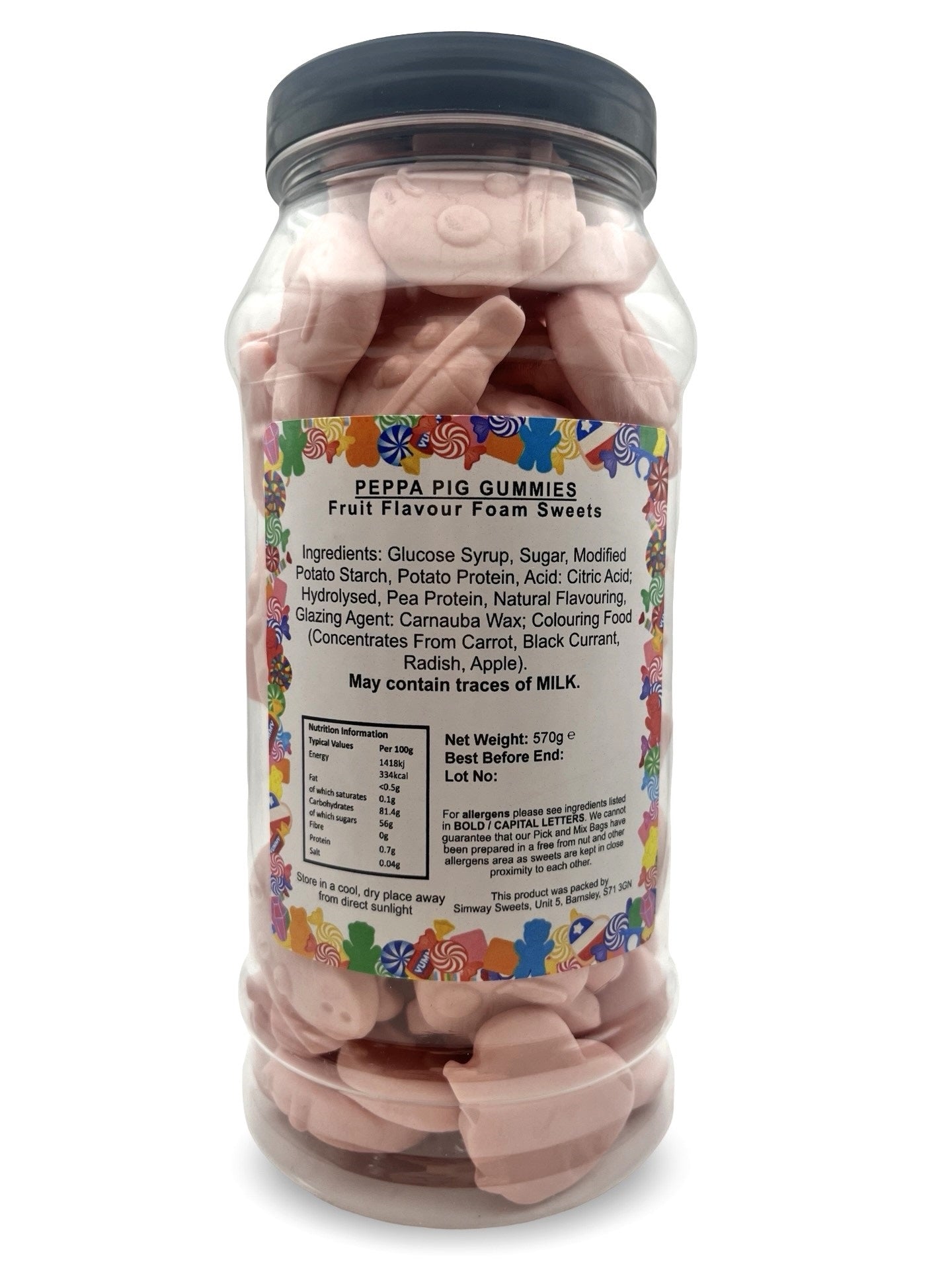 Peppa Pig Retro Gummy Sweets Gift Jar - 570g
