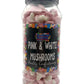 Pink & White Foam Mushrooms Retro Sweets Gift Jar - 510g