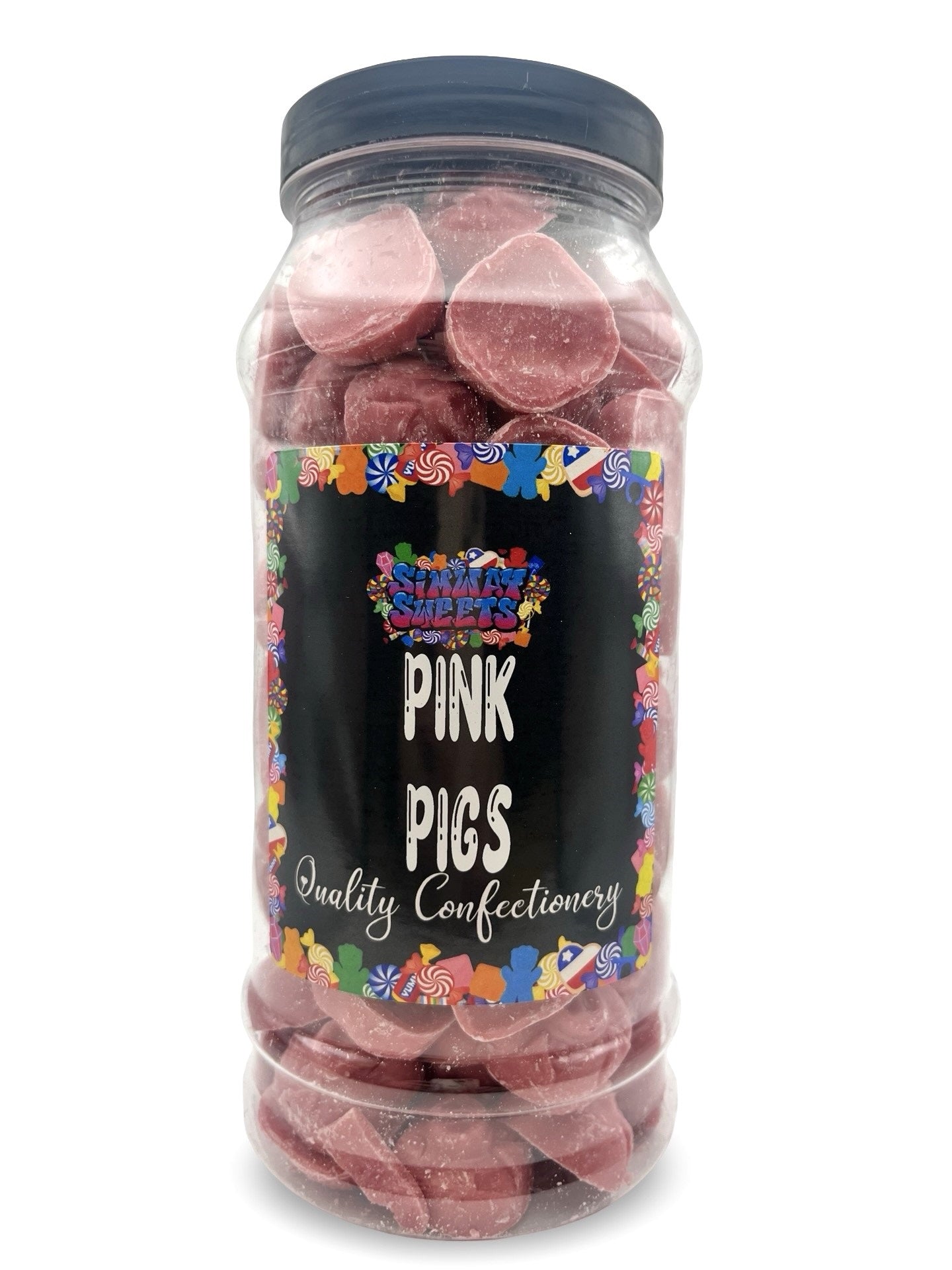 Pink Porky Pigs Chocolate Retro Sweets Gift Jar - 700g