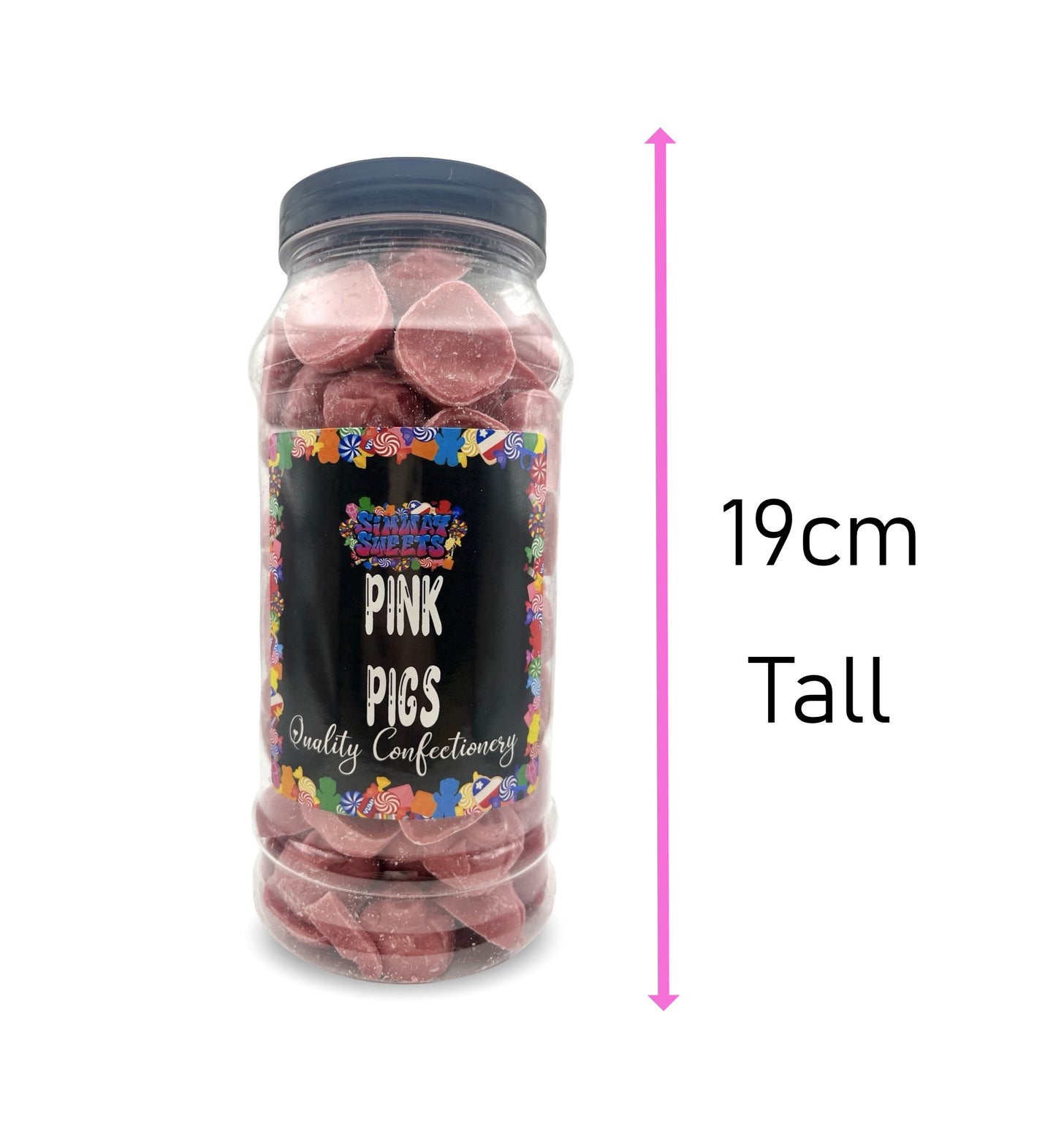 Pink Porky Pigs Chocolate Retro Sweets Gift Jar - 700g