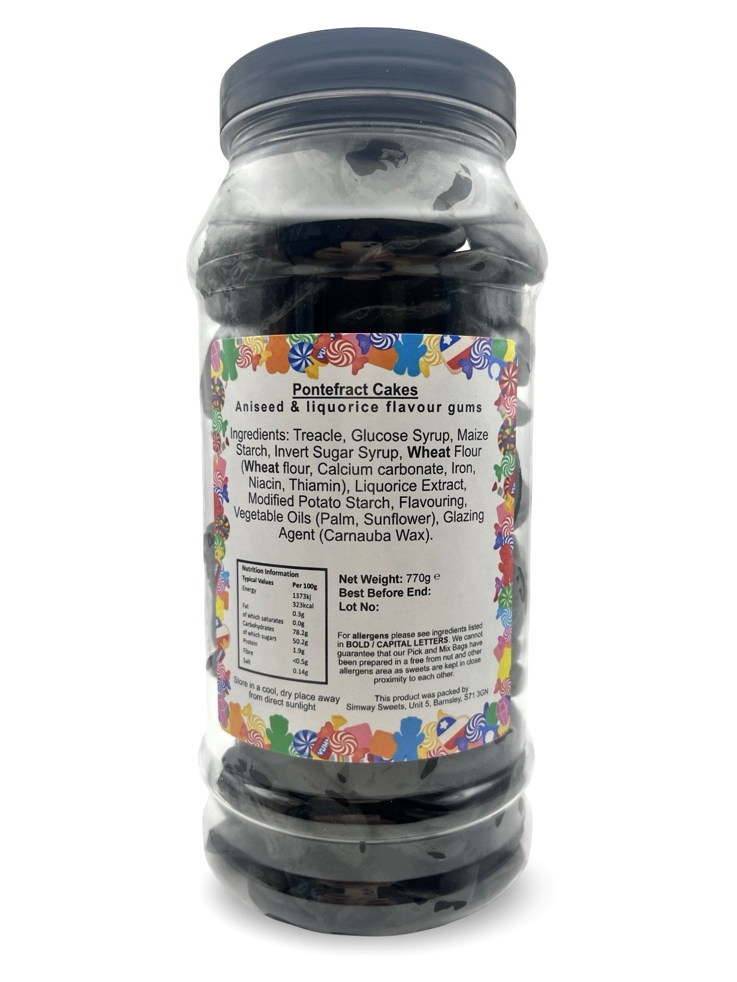 Pontefract Cakes Liquorice Tablets Aniseed Sweets Gift Jar - 770g