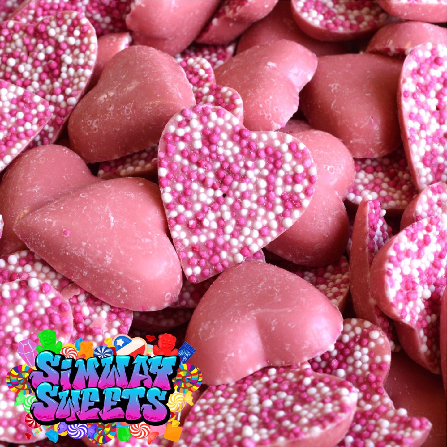 Pink Chocolate Hearts Jazzies Retro Sweets Gift Jar - 695g