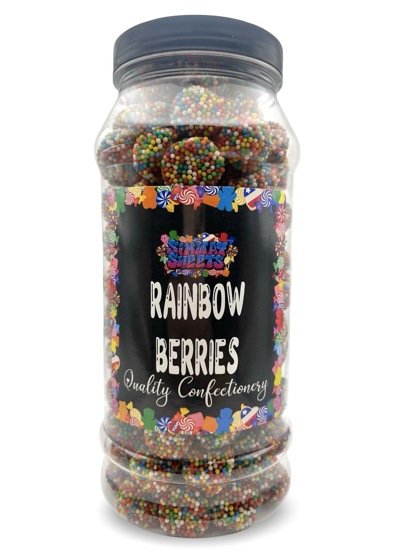 Rainbow Berries Gummy Retro Sweets Gift Jar - 770g