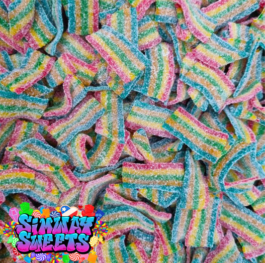 Fizzy Rainbow Belts Bites Retro Sweets Gift Jar - 615g
