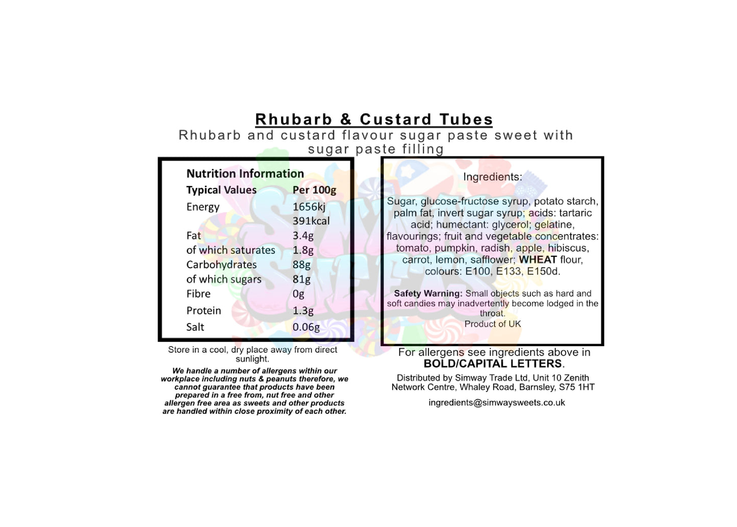 Rhubarb & Custard Tubes