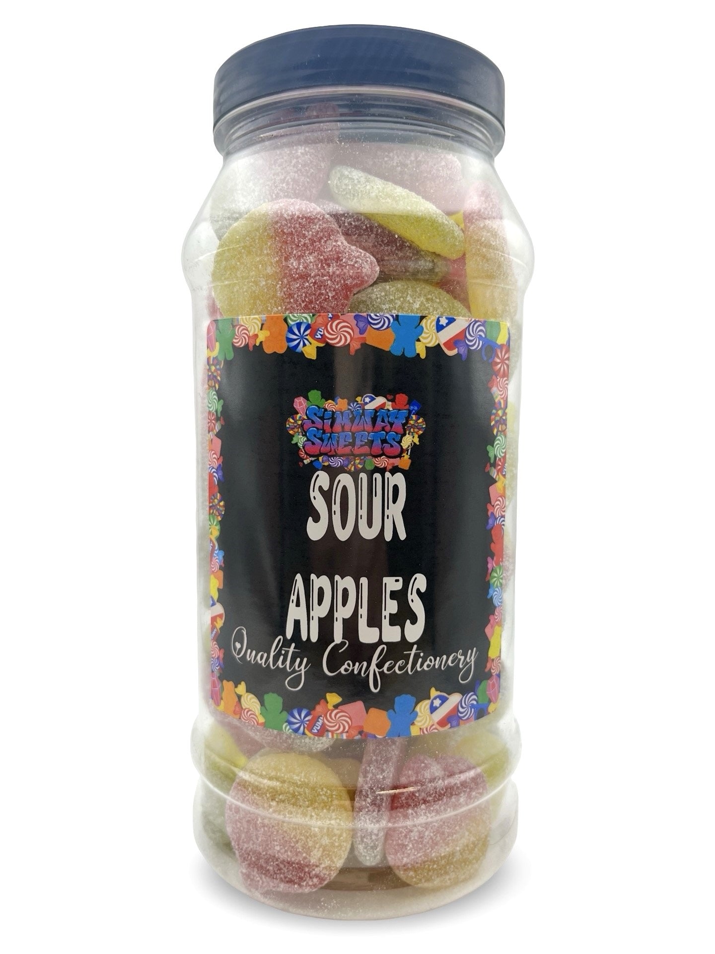 Fizzy Sour Apples Sweets Gummy Jelly Retro Sweets Gift Jar - 760g