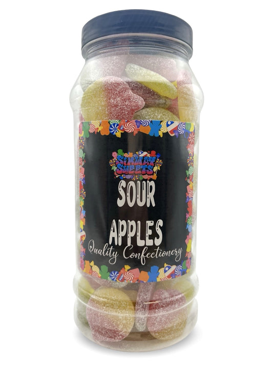 Fizzy Sour Apples Sweets Gummy Jelly Retro Sweets Gift Jar - 760g