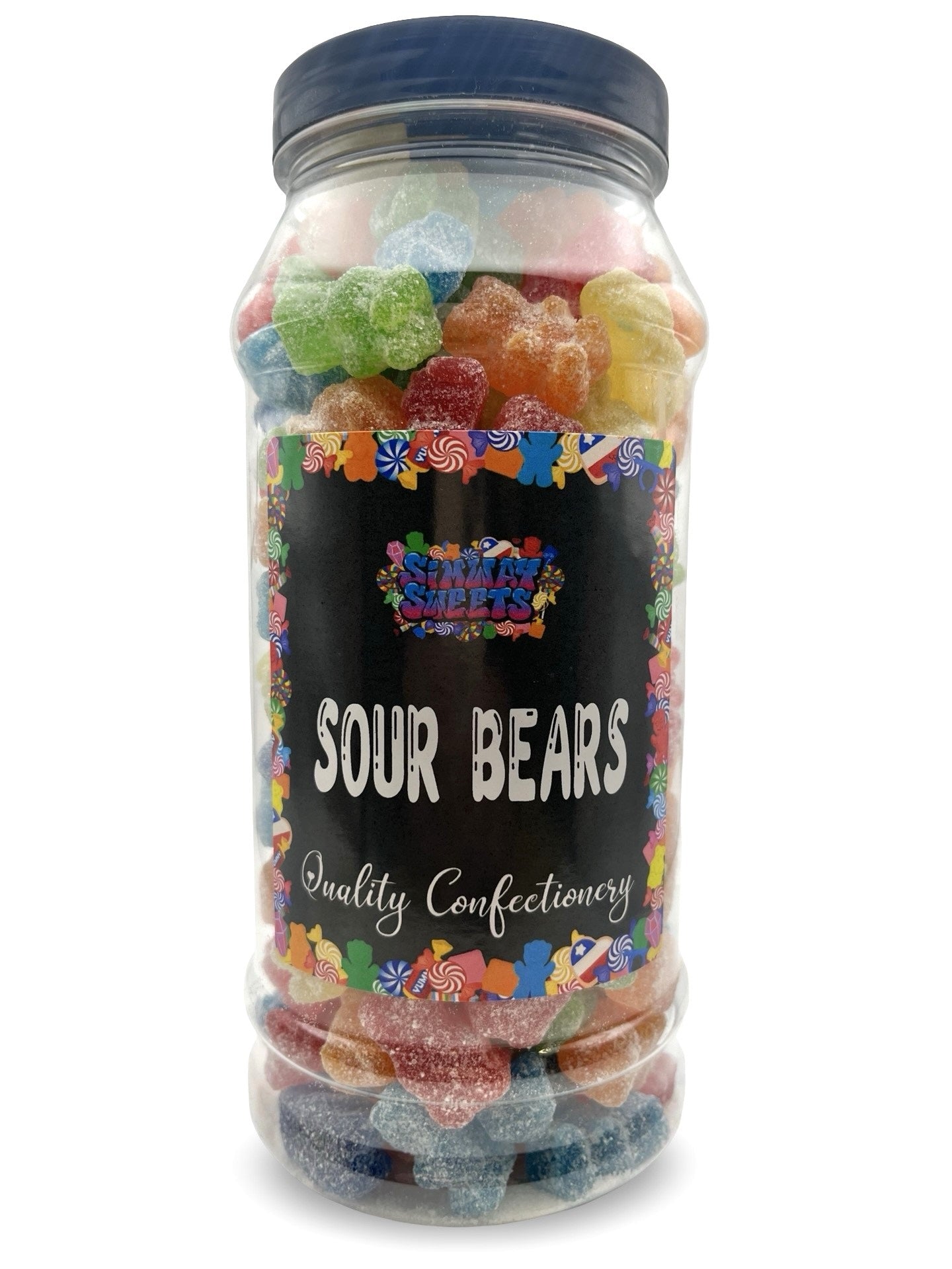Sour Bears Retro Fizzy Gummy Sweets Gift Jar - 700g