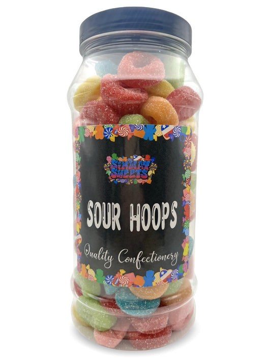 Sour Hoops Retro Fizzy Gummy Sweets Gift Jar - 635g