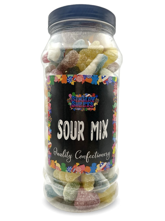 Sour Mix Retro Fizzy Gummy Sweets Gift Jar - 615g