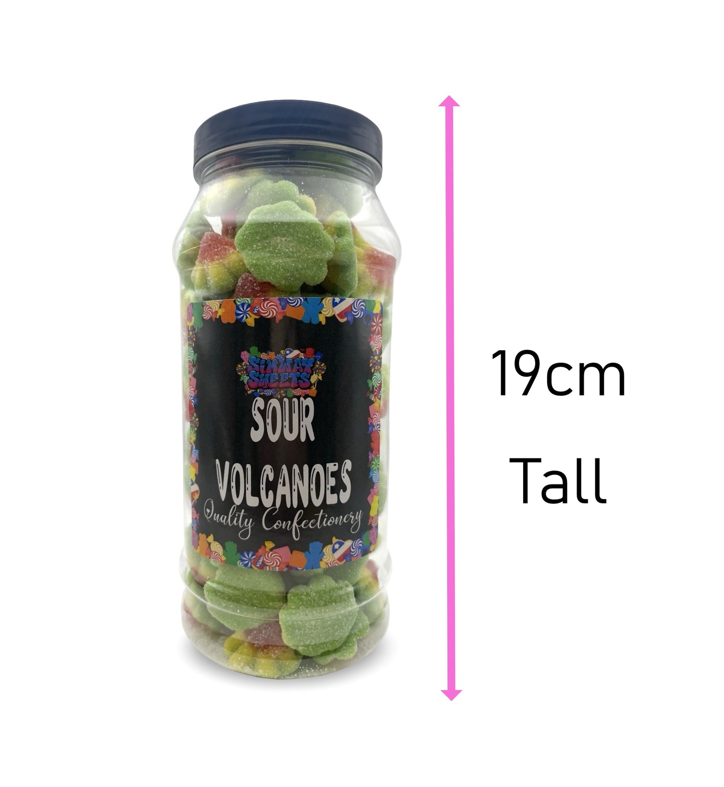 Sour Volcanoes Retro Fizzy Gummy Sweets Gift Jar - 590g