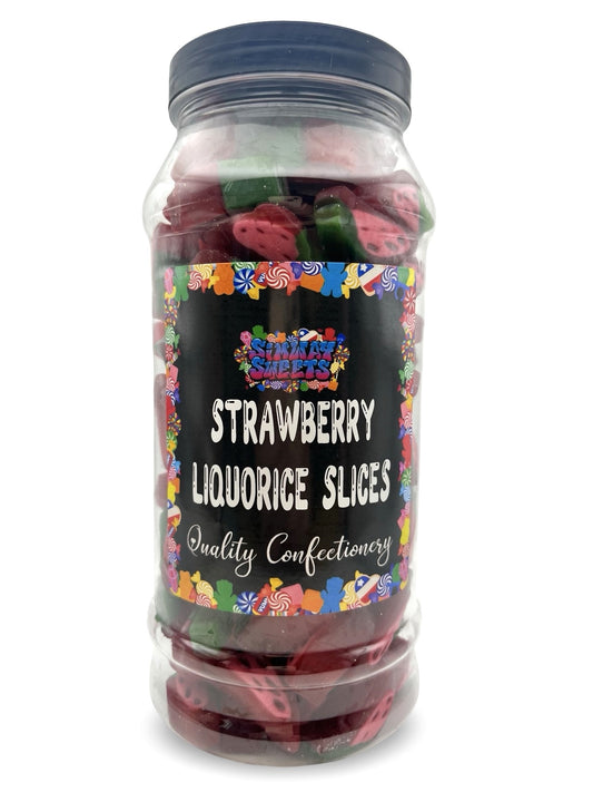 Strawberry Liquorice Slices Jelly Gummy Retro Sweets Gift Jar - 630g