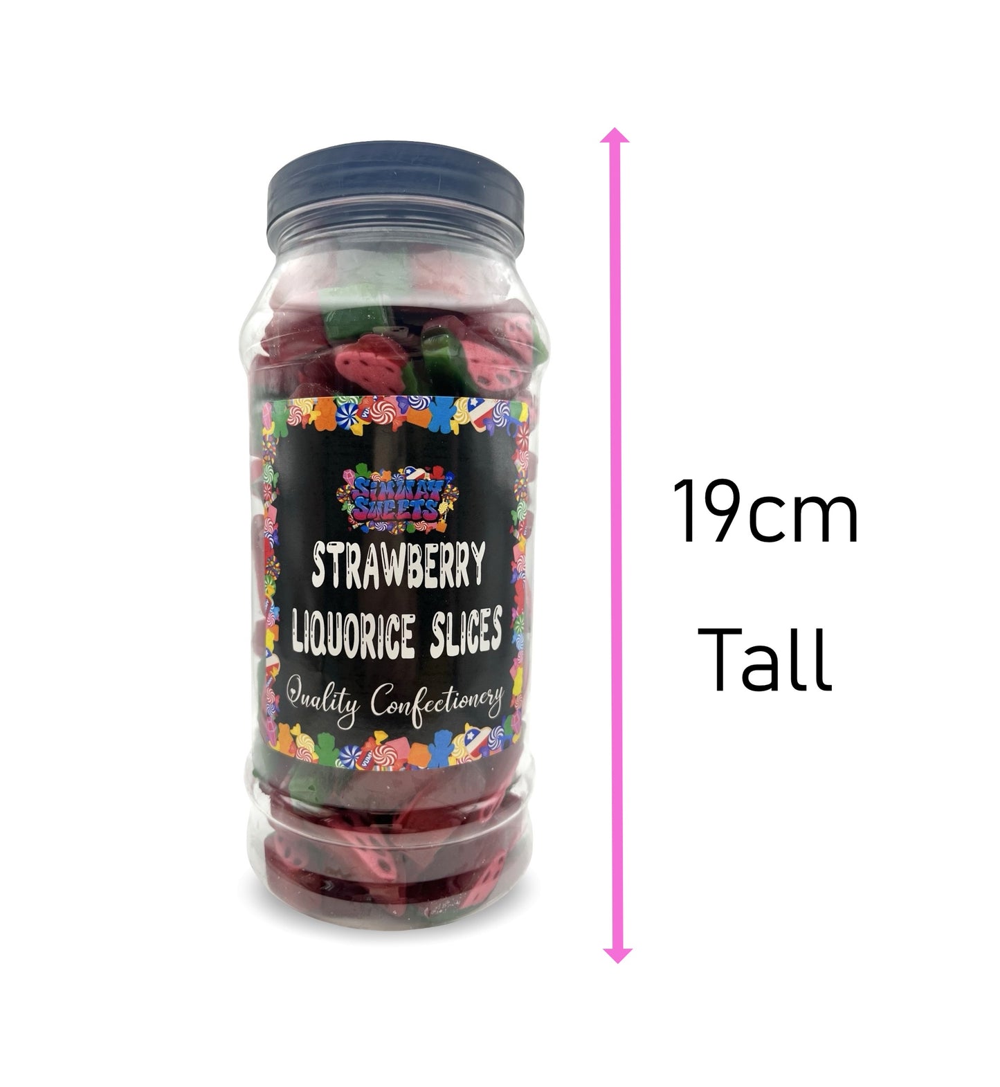 Strawberry Liquorice Slices Jelly Gummy Retro Sweets Gift Jar - 630g