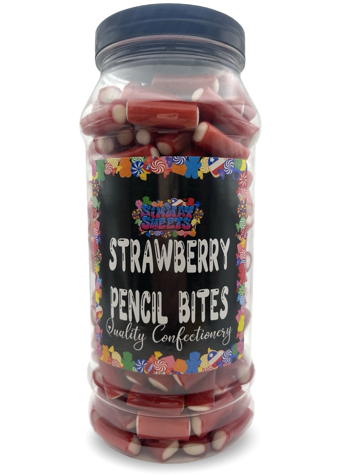 Strawberry Pencil Bites Sweets Gummy Jelly Retro Sweets Gift Jar - 695g