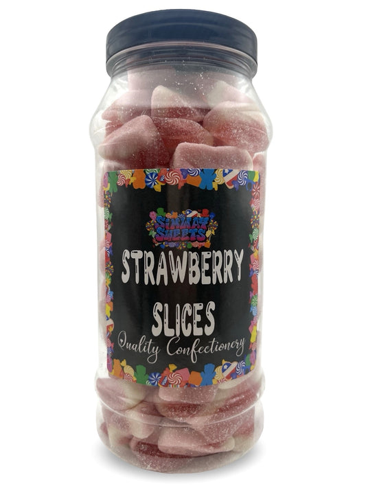 Strawberry Slices Retro Fizzy Gummy Sweets Gift Jar - 665g