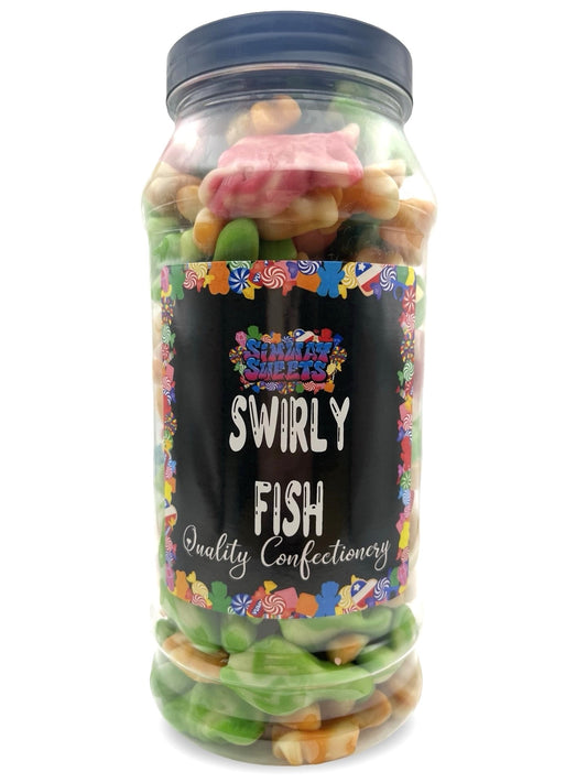 Swirly Fish Jelly Gummy Retro Sweets Gift Jar - 780g