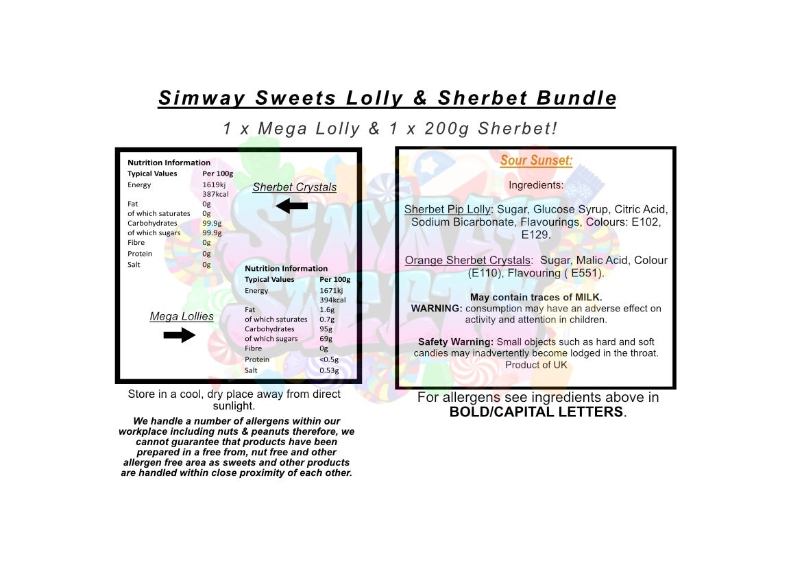 Sour Sunset - Sherbet Pip Lolly & Orange Sherbet